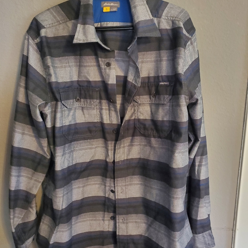 Eddie Bauer Woven striped button down shirt